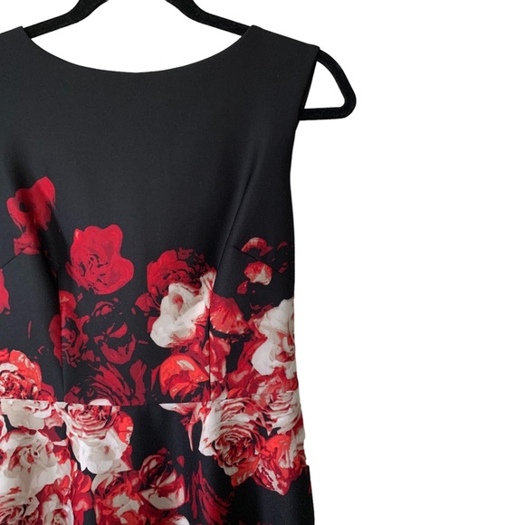 Adrianna Papell Floral Dress Dress Women’s Size 2 Black Red - Picture 2 of 3